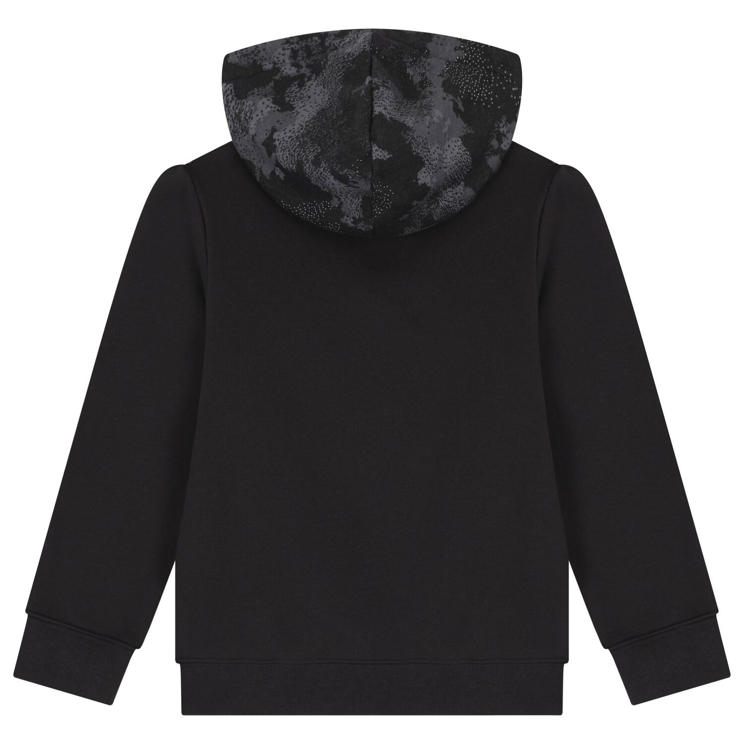 Boys Black Logo Hooded Top, 1, hi-res