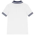 Boys White & Black Logo Polo Shirt, 1, hi-res