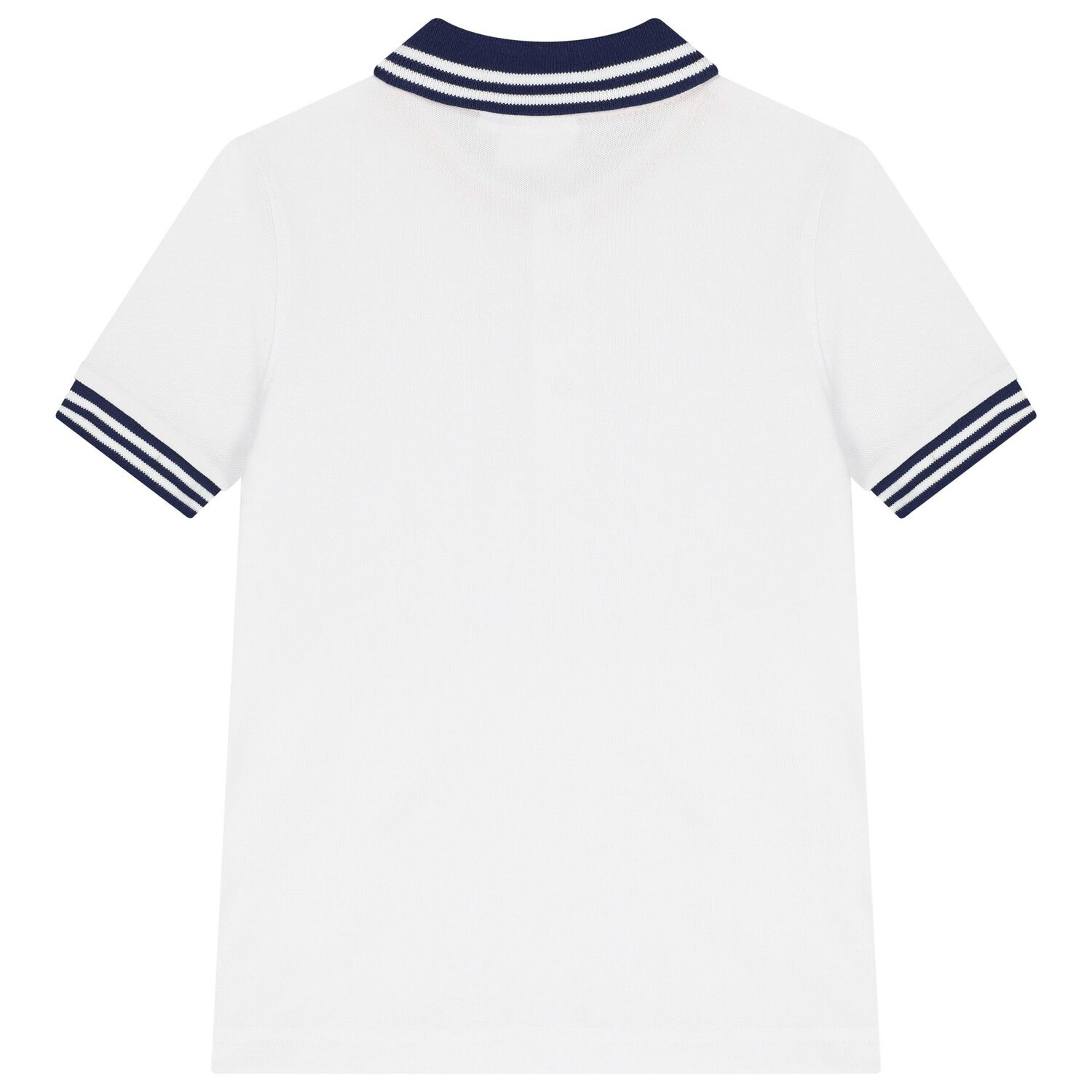 Boys White & Black Logo Polo Shirt, 1, hi-res