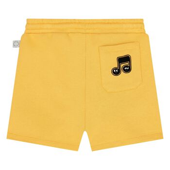 Younger Boys Yellow Music Note Shorts