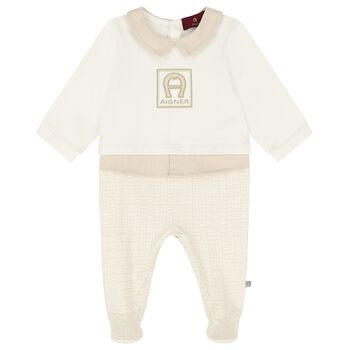 Ivory & Gold Logo Babygrow