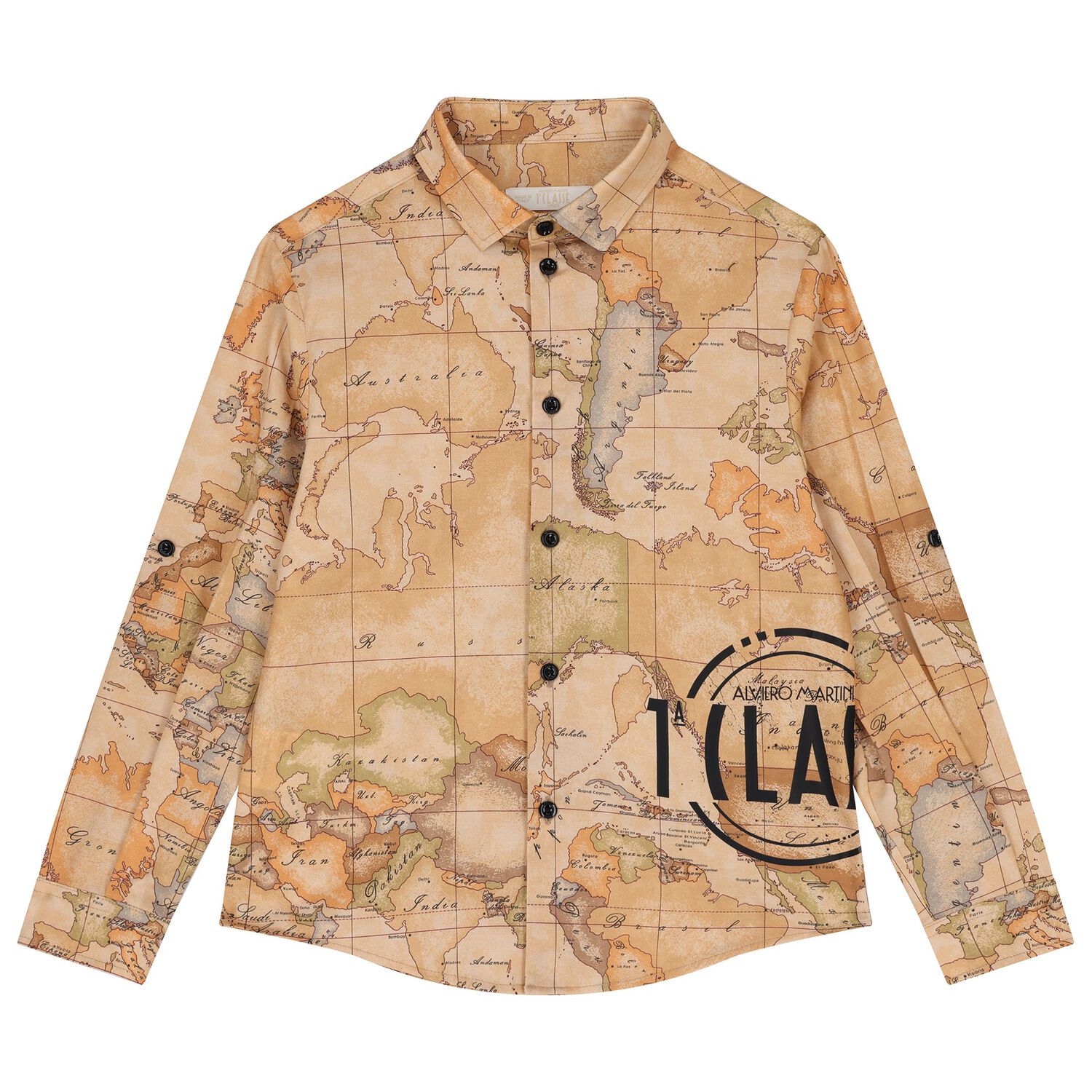 Boys Beige Geo Map Shirt, 1, hi-res