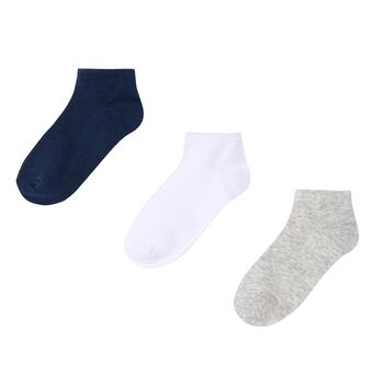 Boys Navy, White & Grey Socks (3 Pair)