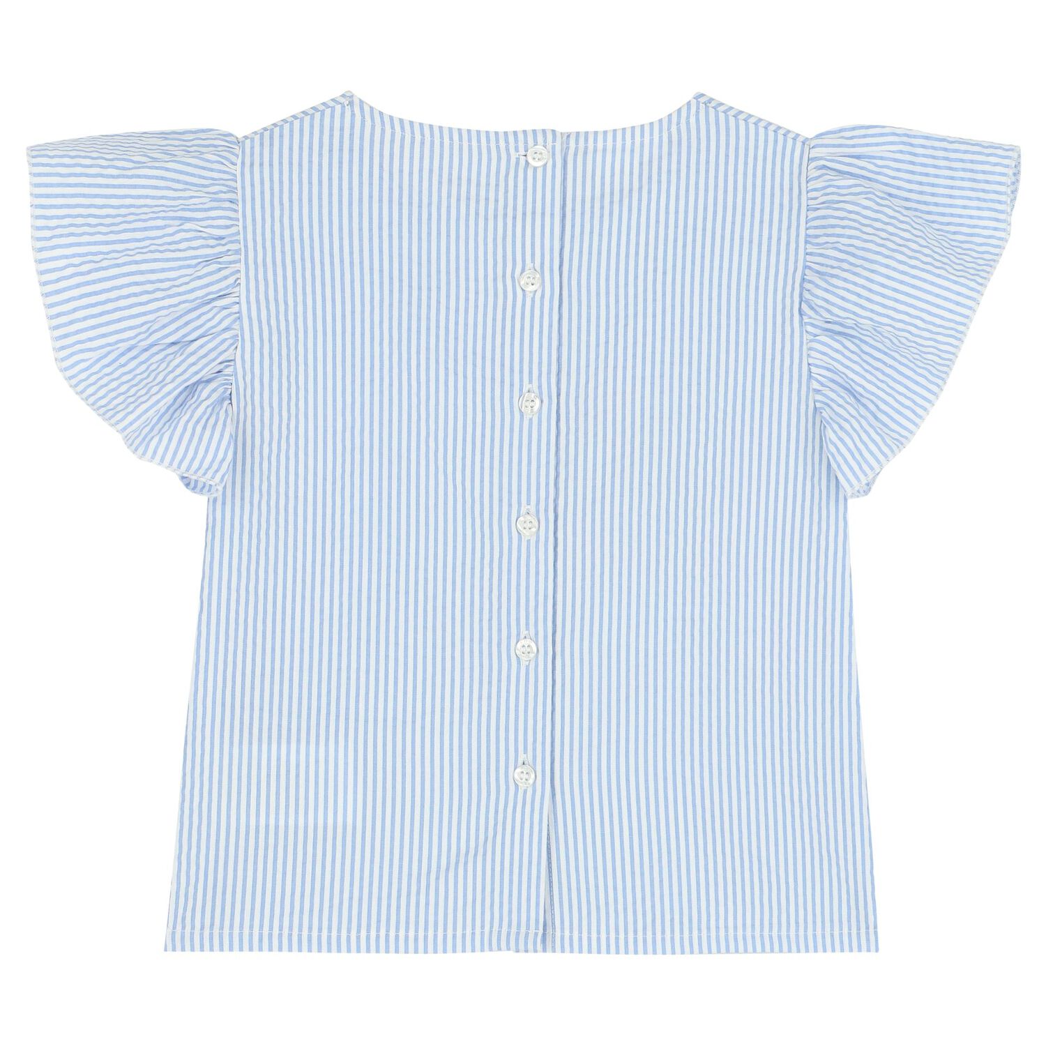 Girls Blue & White Striped Skirt Set, 1, hi-res