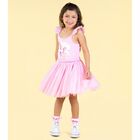 Girls Pink Unicorn Tulle Dress, 1, hi-res