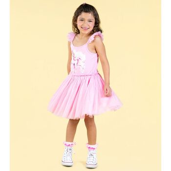Girls Pink Unicorn Tulle Dress