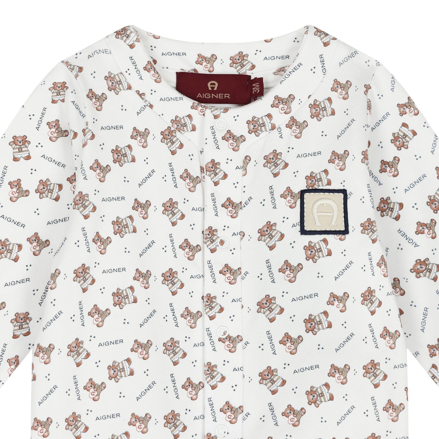 Baby Boys White & Beige Logo Babygrow, 1, hi-res image number null