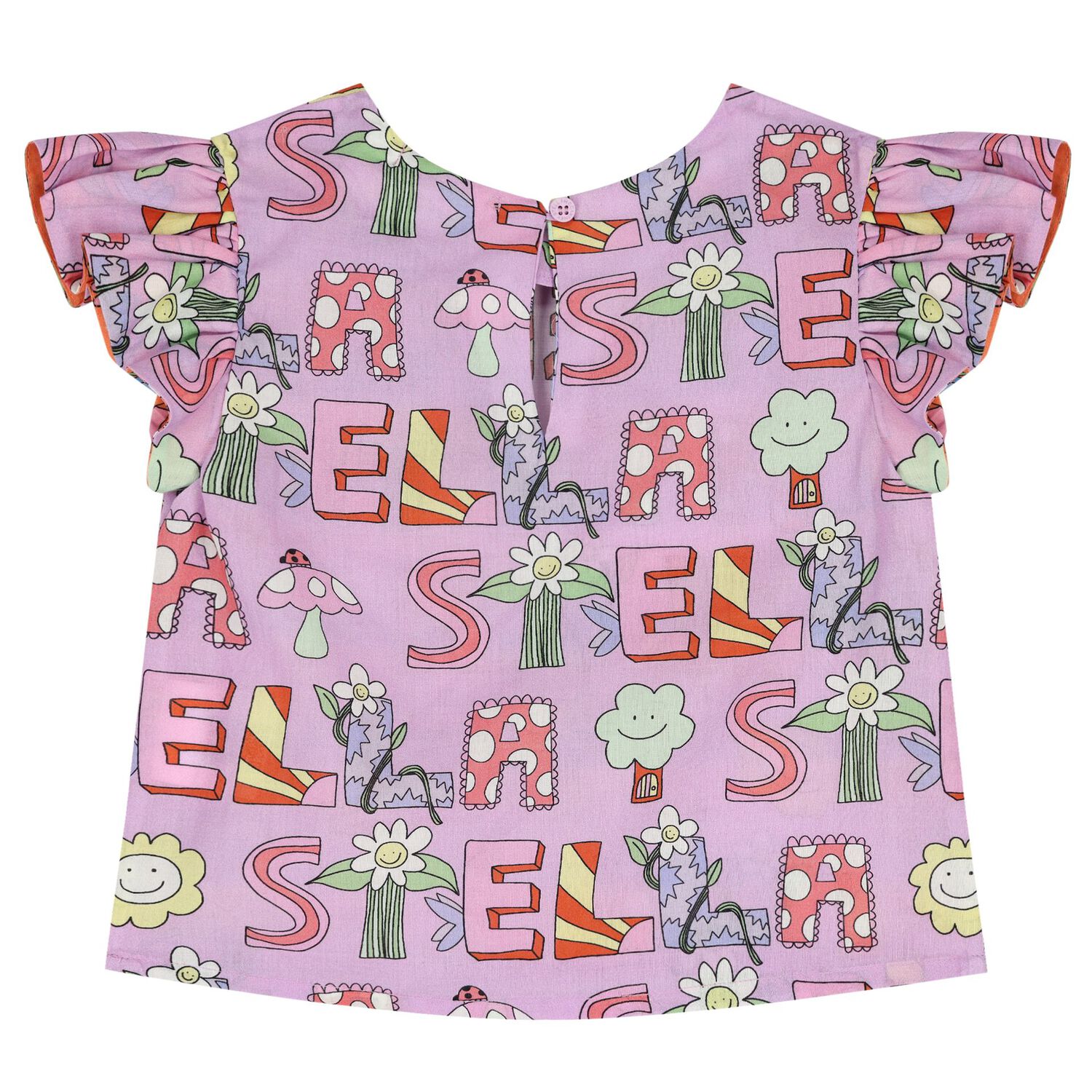 Girls Purple Logo Flower Top, 1, hi-res image number null