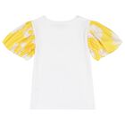 Girls White & Yellow Daisy Skirt Set, 1, hi-res