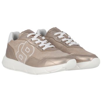 Girls Gold Logo Trainers
