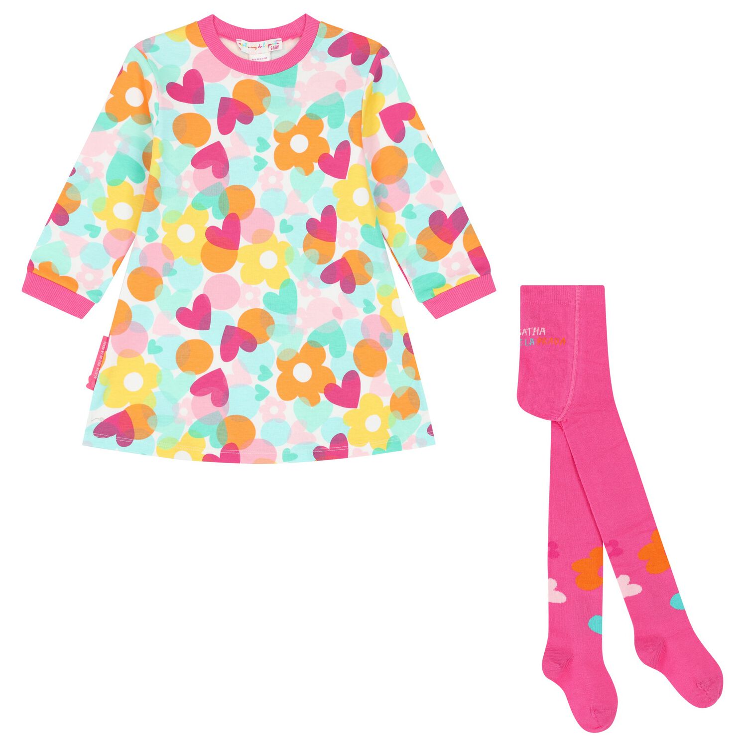 Girls Multi-Coloured Dress Set, 1, hi-res