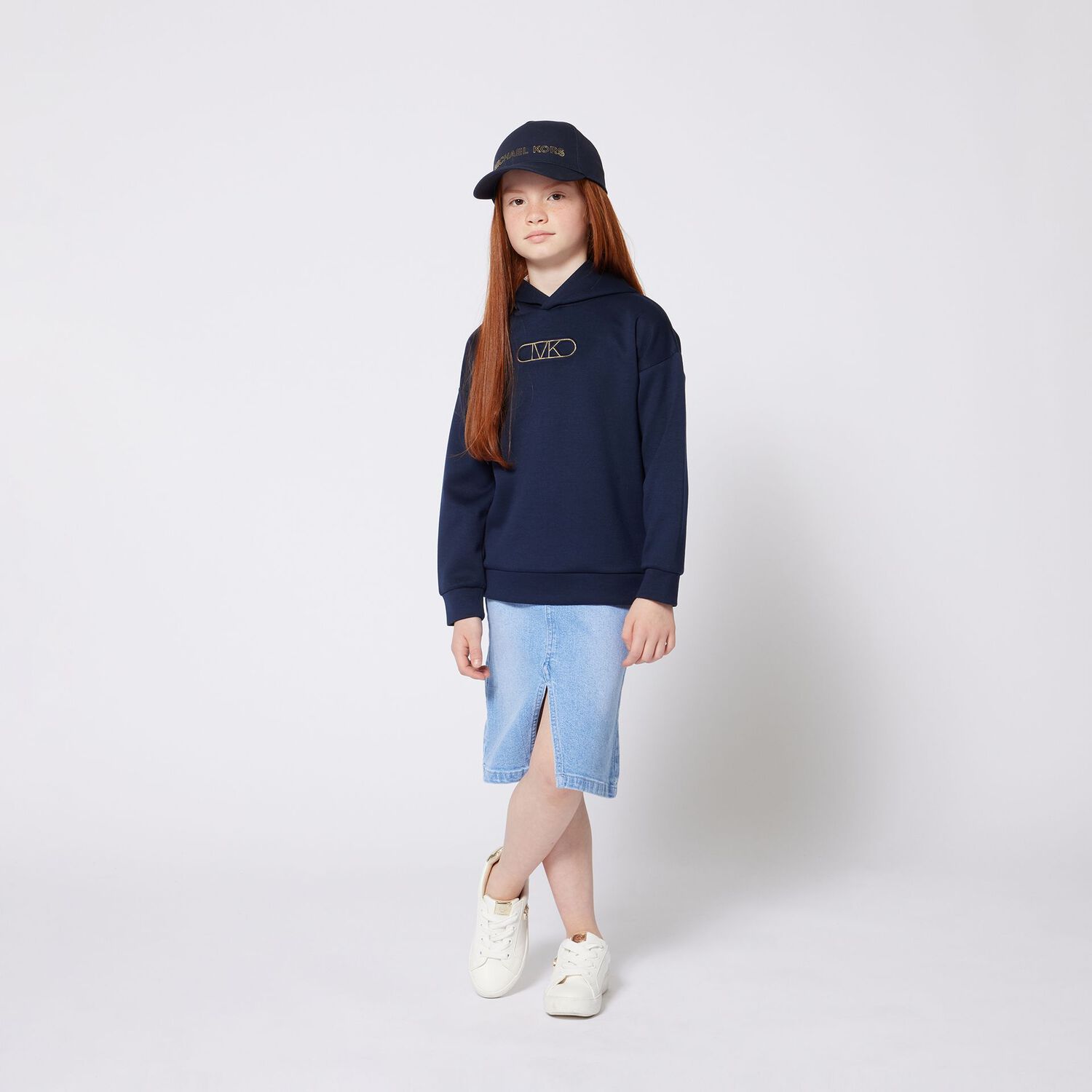Girls Navy Blue Logo Cap, 1, hi-res