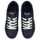 Boys Navy Blue Logo Trainers, 1, hi-res
