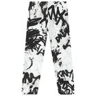 White & Black Graffiti Logo Joggers, 1, hi-res