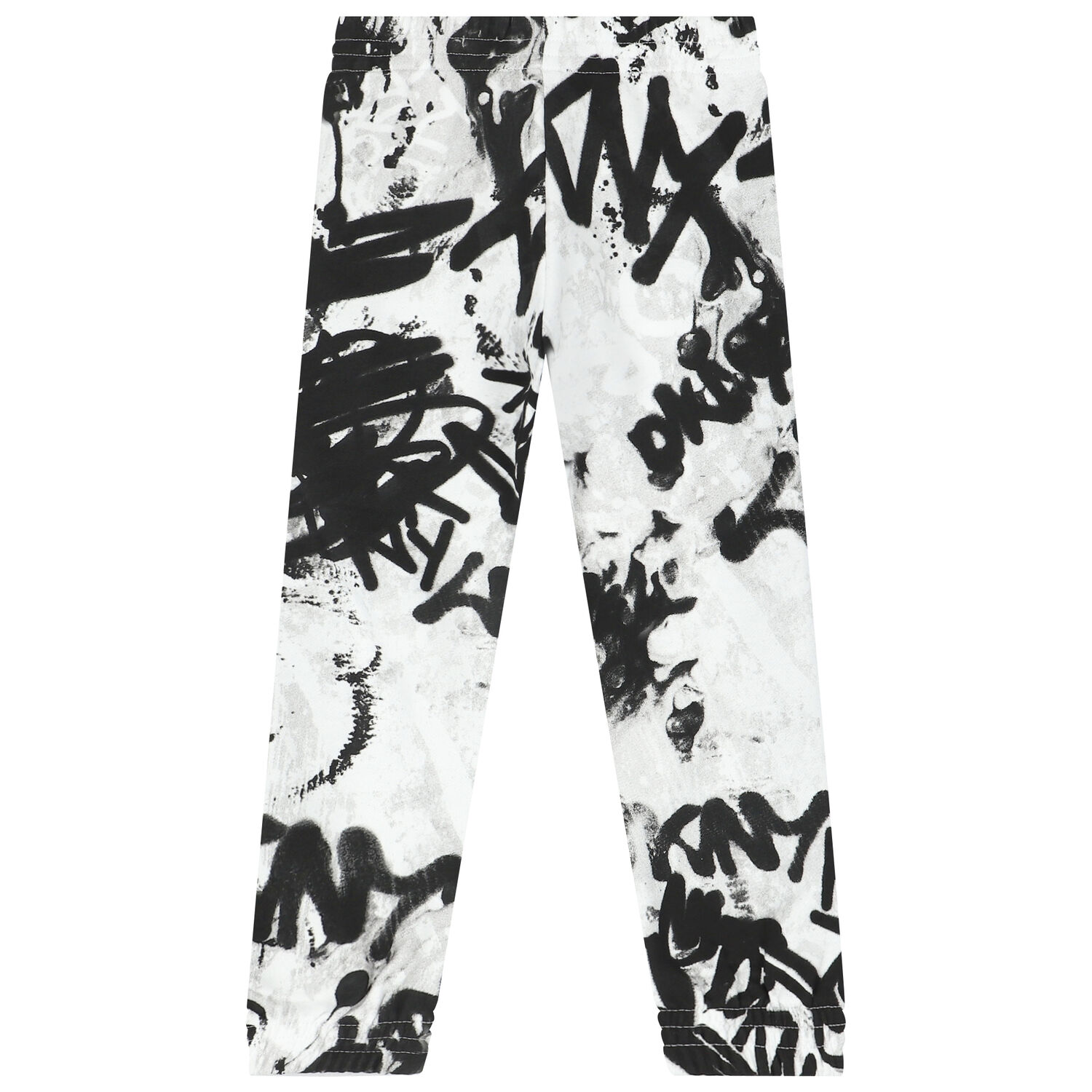 White & Black Graffiti Logo Joggers, 1, hi-res