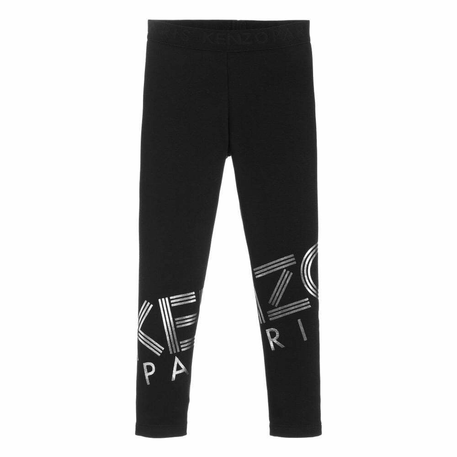 Girls Black Logo Leggings, 1, hi-res