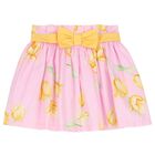 Girls White & Pink Floral Skirt Set, 1, hi-res