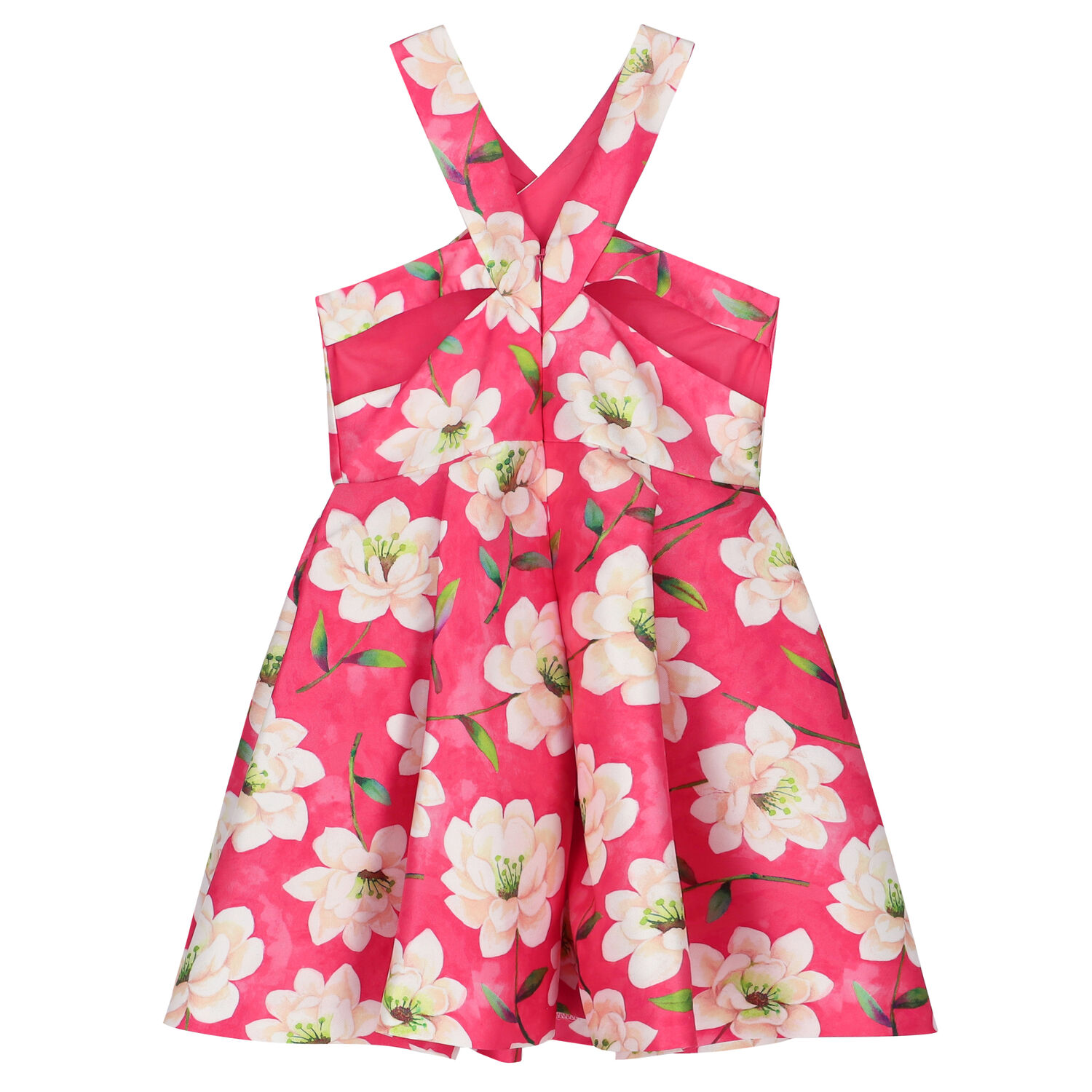 Girls Pink Floral Dress, 1, hi-res
