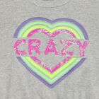 Girls Grey Embroidered Heart Sweatshirt, 1, hi-res