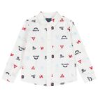 Boys White Logo Shirt, 1, hi-res