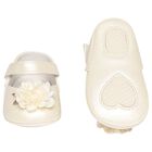 Baby Girls Ivory Flower Pre Walker Shoes, 1, hi-res