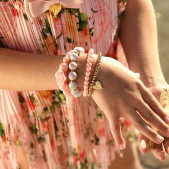 Girls Pink & Gold Bracelets ( 4-Pack )