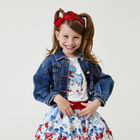 Girls Blue & Red Cherry Skirt, 1, hi-res