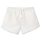 Girls White Shorts, 1, hi-res