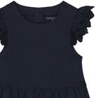 Younger Girls Navy Cotton Dress, 1, hi-res