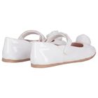 Girls White Flower Shoes, 1, hi-res