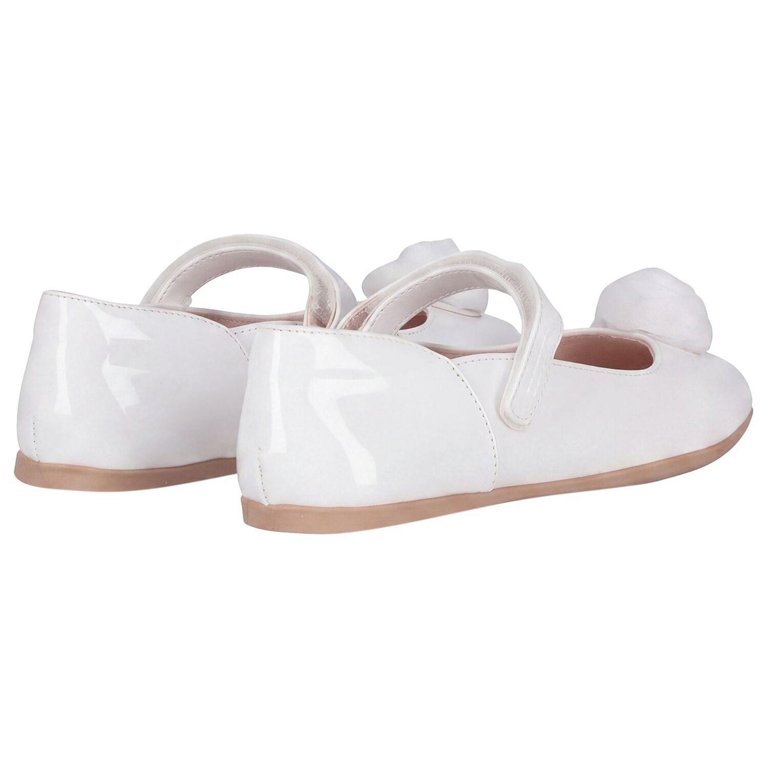 Girls White Flower Shoes, 1, hi-res