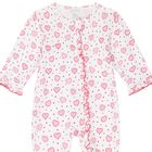 Baby Girls White & Red Hearts Babygrow, 1, hi-res
