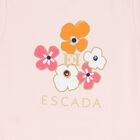 Girls Pink Floral Logo Dress, 2, hi-res