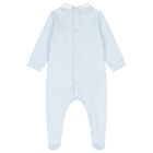 Baby Boys Blue Pintuck Babygrow , 1, hi-res
