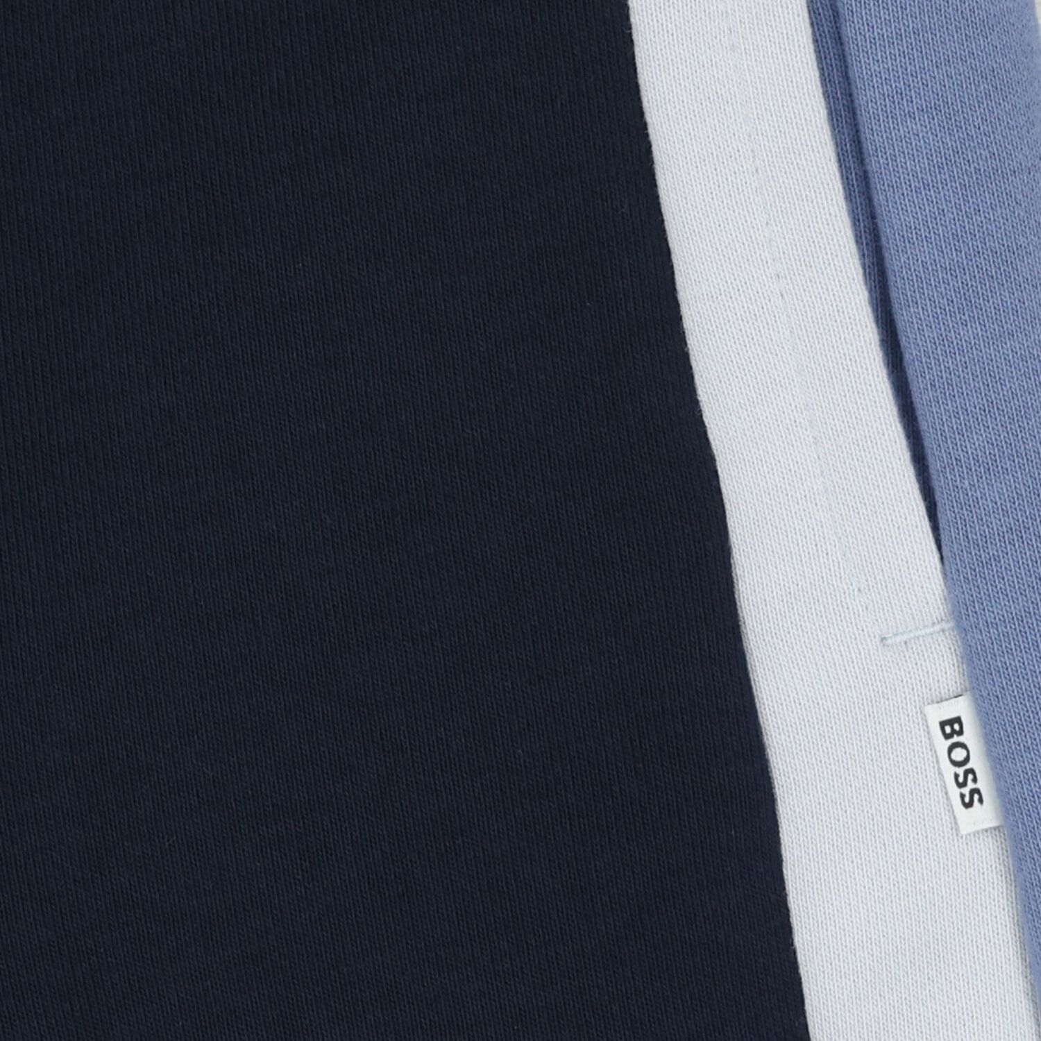 Boys Navy Blue Striped Shorts, 1, hi-res