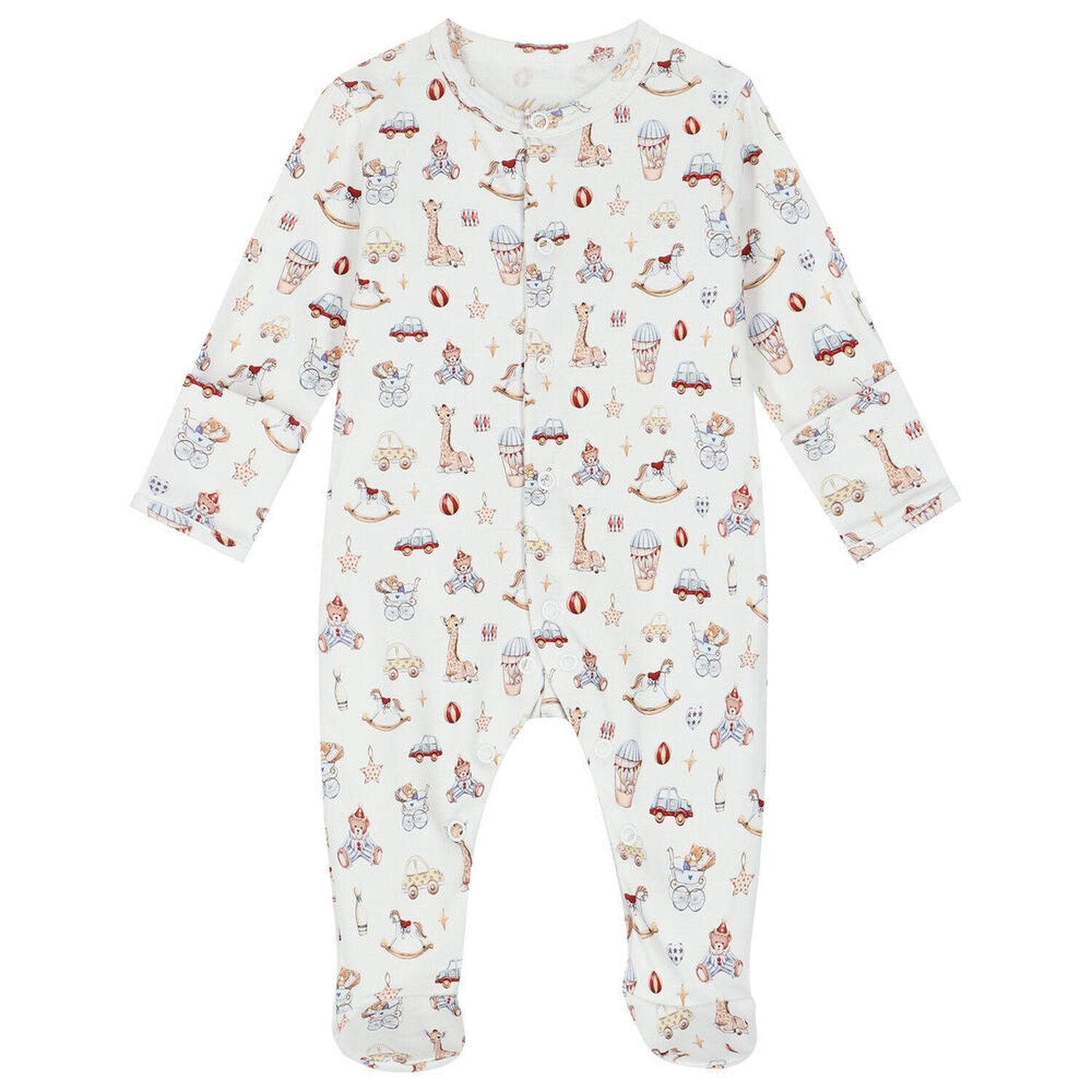 Baby Boys White Toys Babygrow, 1, hi-res