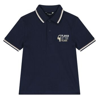 Boys Navy Blue Logo Polo Shirt