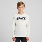 Boys Ivory & Navy Long Sleeve Tops ( 2-Pack ), 1, hi-res