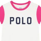 Girls Ivory & Pink Logo T-Shirt, 1, hi-res