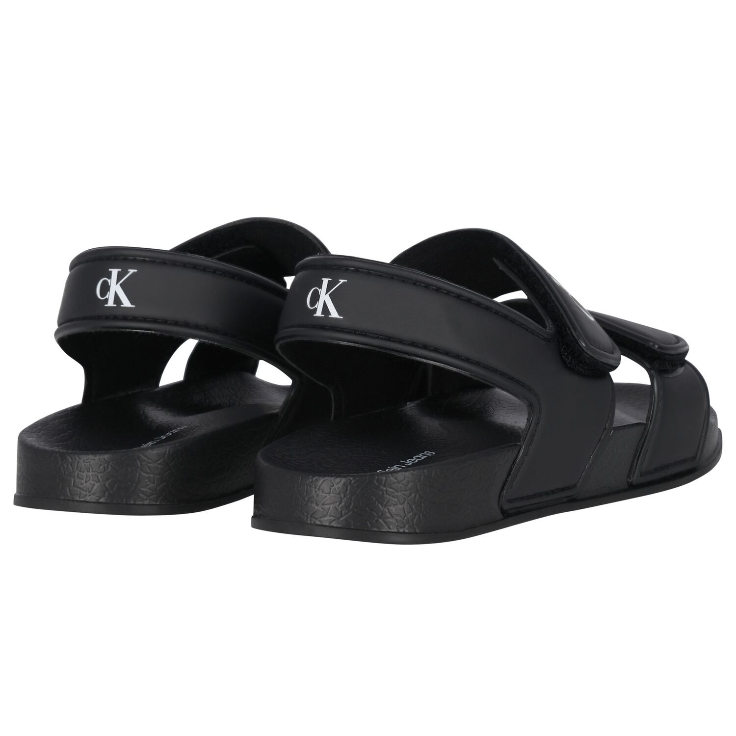 Black Logo Sandals, 1, hi-res