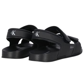 Black Logo Sandals