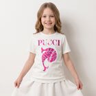 Girls White Embroidered Logo T-Shirt, 1, hi-res