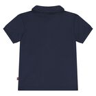 Younger Boys Navy Blue Logo Polo Shirt, 2, hi-res