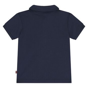 Younger Boys Navy Blue Logo Polo Shirt