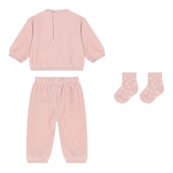 Baby Girls Pink Tracksuit Set