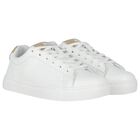 Boys White Logo Trainers, 1, hi-res