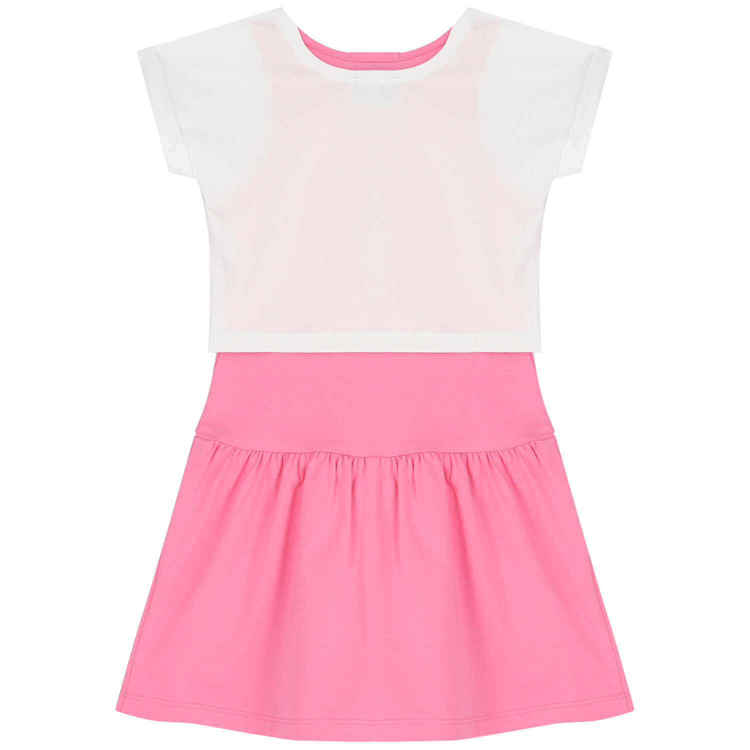 Girls White & Pink Logo Dress Set, 1, hi-res