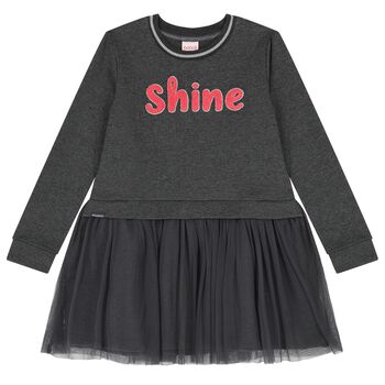 Girls Grey Tulle Dress