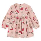 Younger Girls Pink London Themed Print Dress, 1, hi-res