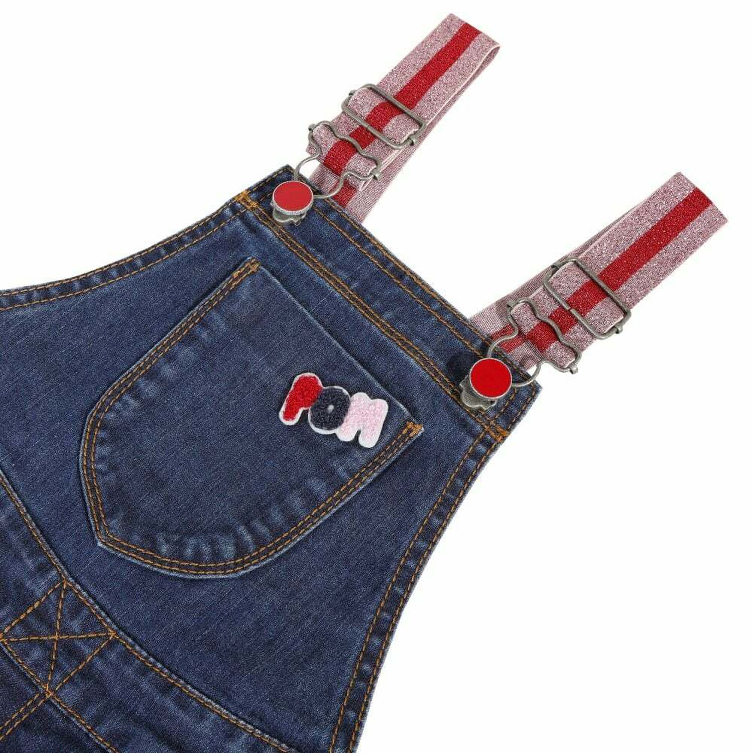 Girls Denim Dungarees, 1, hi-res